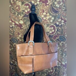 Elegant Tan Leather Tote Bag